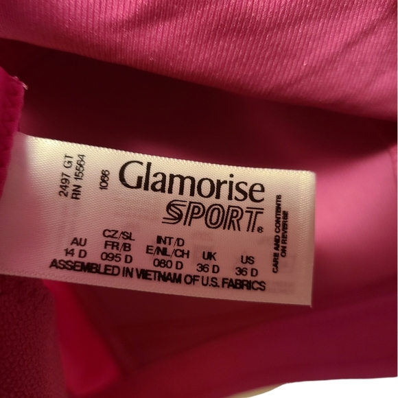 NWOT Glamorise No-Bounce Camisole Sports Bra 36D - Picture 8 of 11